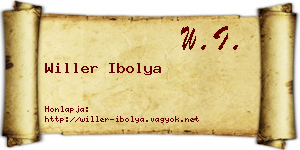 Willer Ibolya névjegykártya